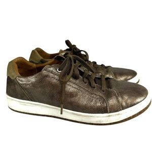 Aetrex Sneakers WMS SZ EU 40 US 9.0 Brown Metallic Blake Leather Comfort Shoes